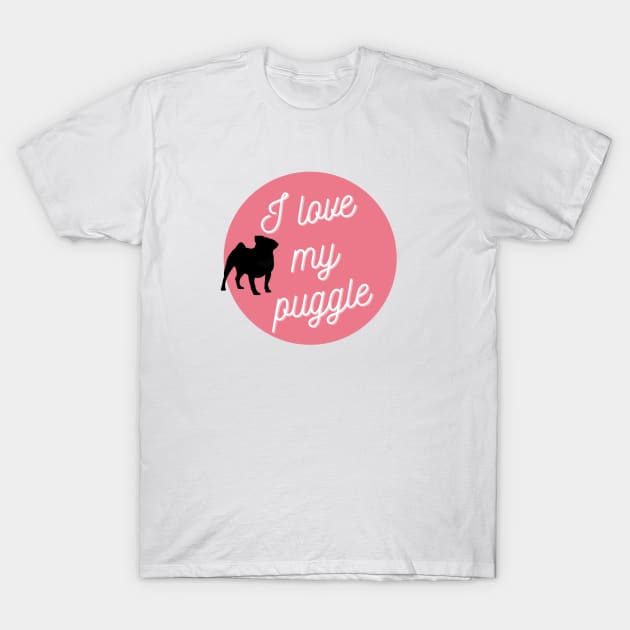 I love my puggle T-Shirt by AdrianaHolmesArt